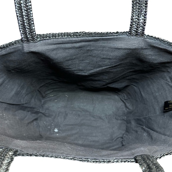 *Vintage* 1980s Black Ysatis de Givenchy Black Raffia Tote Bag - Picture 3 of 4